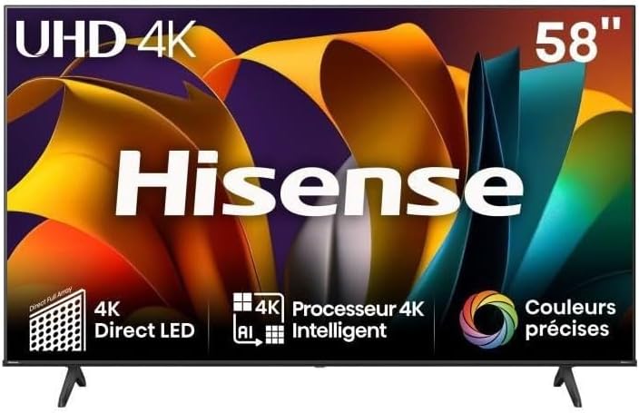 تلویزیون هایسنس مدل HISENSE 58A62NS سایز 58 اینچ 4K UHD 1 تلویزیون هایسنس مدل 58A62NS سایز 58 اینچ با کیفیت تصویر 4K UHD