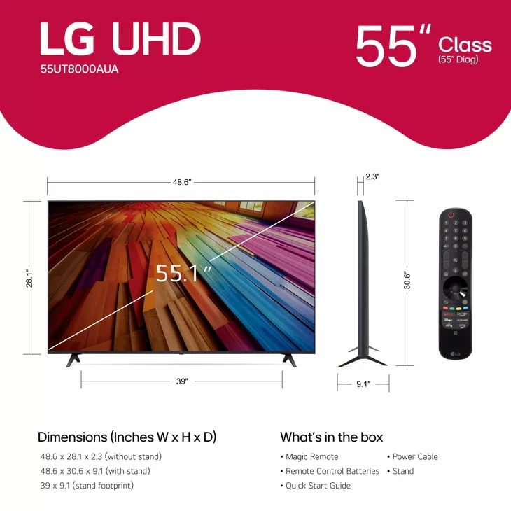 تلویزیون ال جی مدل UT8000 سایز ۵۵ اینچ 4K UHD LED SMART 2024 4 تلویزیون ال جی مدل UT8000 سایز ۵۵ اینچ 4K UHD LED SMART 2024 - IMAGE 4