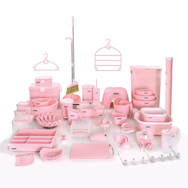 سرویس جهیزیه ۶۴ پارچه لیمون مدل 64P شامل ظروف پذیرایی و آشپزخانه