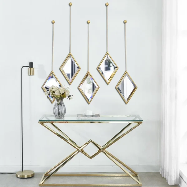 برترین فروش ها 14 آینه مدل لوزی مجموعه ۵ عددی